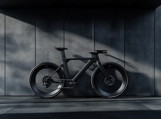 Bicicleta urbana City Pro encostada em parede de concreto